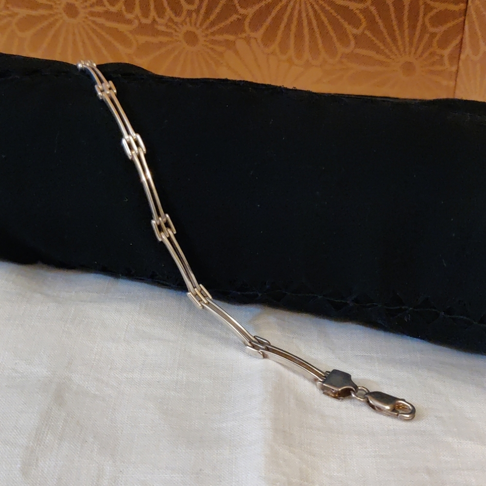 925 ss bracelet, open bar link (#41)